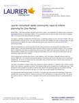 35-2020 : Laurier consultant seeks community input to inform planning for One Market