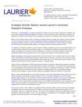 42-2020 : Ecologist Jennifer Baltzer named Laurier’s University Research Professor