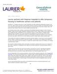 44-2020 : Laurier partners with Regional hospitals to offer temporary housing to healthcare workers and patients