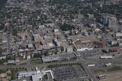 Aerial view of the Wilfrid Laurier University Brantford campus, 2007