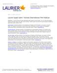 70-2020 : Laurier expert alert: Toronto International Film Festival