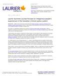 92-2020 : Laurier launches courses focused on Indigenous people's experiences in the Canadian criminal justice system