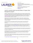 07-2021 : Laurier’s Lazaridis School launches Master of Supply Chain Management program
