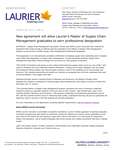 30-2021 : New agreement will allow Laurier’s Master of Supply Chain Management graduates to earn professional designation