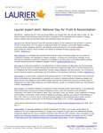 92-2021 : Laurier expert alert: National Day for Truth & Reconciliation