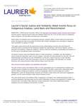 100-2021 : Laurier’s Social Justice and Solidarity Week events focus on Indigenous treaties, Land Back and Reconciliation
