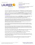 20-2022 : Laurier appoints acting director of Athletics and Recreation