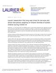 31-2022 : Laurier researchers find long wait times for services and school disruptions weighing on Ontario families of autistic children during COVID-19