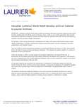 33-2022 : Canadian Lutheran World Relief donates archival material to Laurier Archives