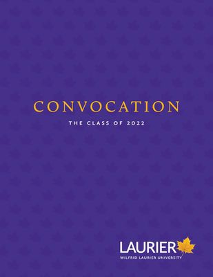 Wilfrid Laurier University Spring 2022 Waterloo Convocation program