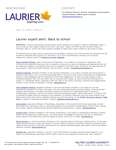 58-2022 : Laurier expert alert: Back to school