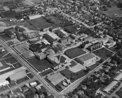 Aerial view of Waterloo Lutheran University, 1966