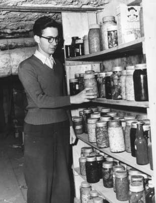 Don Stewart in Waterloo College Boarding Club pantry