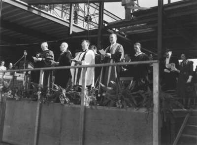 Cornerstone laying ceremony for the Arts Building, Waterloo College