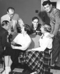 Waterloo College students at registration, September 1954
