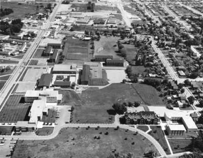 Aerial view of Waterloo Lutheran University, 1964