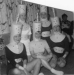 Five female Waterloo College students wearing costumes
