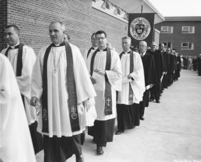 Procession at the dedication of the Waterloo Lutheran Seminary building