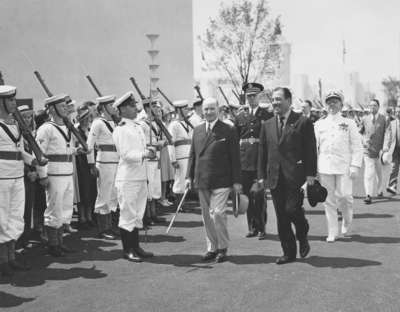 William Daum Euler with naval honour guard