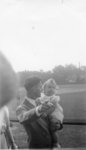 Alvin H. Schaediger and baby at Luther League convention, 1941
