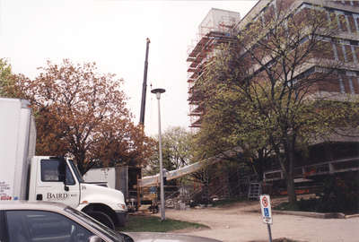 Wilfrid Laurier University Library exterior during 2002 renovation