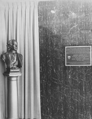 Wilfrid Laurier bust and bronze plaque in the Arts Building, Wilfrid Laurier University