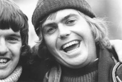 Waterloo Lutheran University students at a football game, 1972