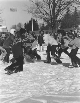 Powder puff football game during Winter Carnival 1972