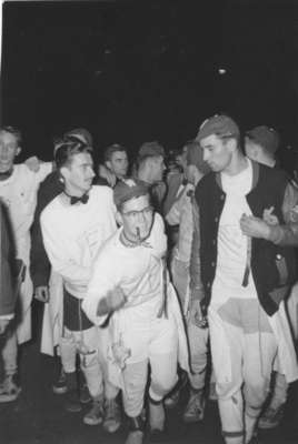 Waterloo College students during initiation week, 1955