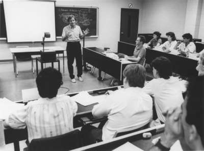 David Gillen in classroom