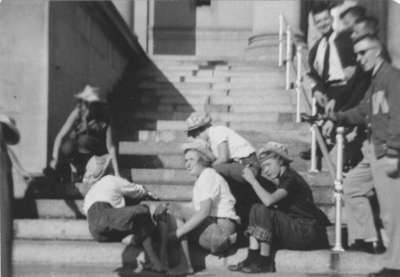 Waterloo College students at City Hall, Kitchener, Ontario