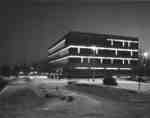 Wilfrid Laurier University Library at night