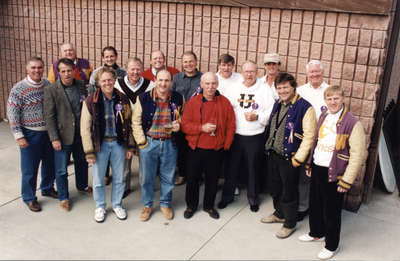 Members of the 1966 Waterloo Lutheran University football team at Homecoming 1991