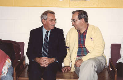 Erich Schultz and John Weir at the Major Earle Shelley Lounge dedication