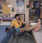 Man in residence room, Wilfrid Laurier University