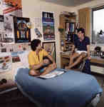 Two men in residence room, Wilfrid Laurier University