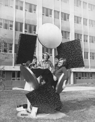 Metal sculpture on Wilfrid Laurier University campus