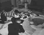 Students creating a mural for Waterloo Lutheran University Homecoming 1967
