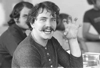 Male Waterloo Lutheran University student with handlebar mustache