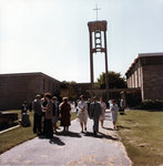 People in front of Waterloo Lutheran Seminary