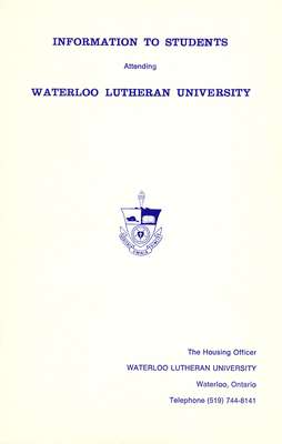 Information to students attending Waterloo Lutheran University