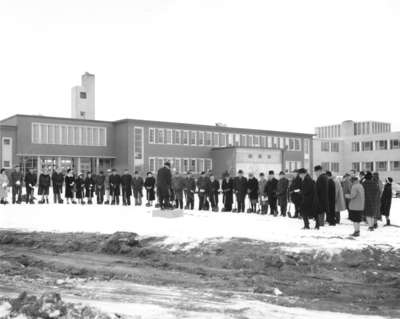 Library construction groundbreaking ceremony, Waterloo Lutheran University, 1964