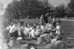 Waterloo College freshmen during initiation week, 1949
