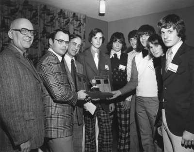 High School Stock Market Game award presentation, 1975