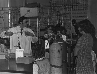 John Kominar at Wilfrid Laurier University open house 1973