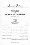 Seagram Stadium : programme for the laying of the cornerstone, September 19, 1957