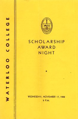 Waterloo College scholarship award night : Wednesday, November 17, 1948