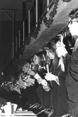 Waterloo Lutheran University Choir at Boar's Head Dinner, 1972