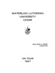 On tour 1967 : Waterloo Lutheran University Choir