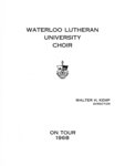 On tour 1968 : Waterloo Lutheran University Choir